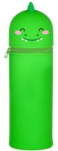 DGTSYAL Kawaii Federmäppchen, mäppchen, 2-in-1 Weiche Silikontasche, Cartoon Federmäppchen, Stand Up Federmäppchen, Stifte Mäppchen, Stifthalter Bleistifttasche Mädchen Junge (Dinosaurier)