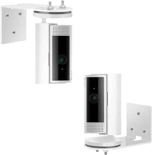 Adhesive Wall Mount for Ring Indoor Cam (2nd Gen and 1st Gen) - Metal Camera Holder, Two Installation Ways with Strong Adhesive Tape or Screws (2Pack)