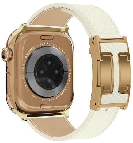 Magnetisches Lederarmband kompatibel mit Apple Watch Ultra Strap 49 46 45 44 42 41 40 38 mm, Designer-Ersatzarmband für Männer und Frauen, iWatch Ultra 2/Ultra/SE/Serie 10/9/8/7/6/5/4/3 /2/62