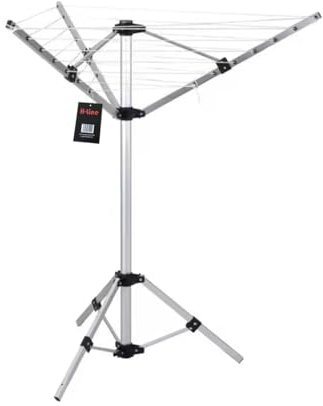 H-LINE 3 Arm 16M Free Standing Portable Rotary Airer Outdoor Indoor Garden Laundry Clothes Washing Line Dryer Folding