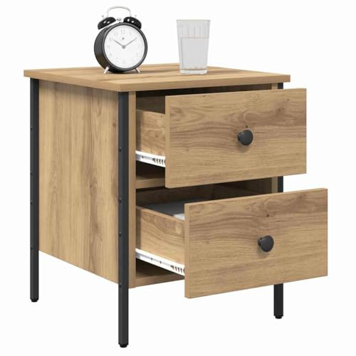 vidaXL Nachttisch Artisan-Eiche 40 x 42 x 50 cm Schichtholz und Metall