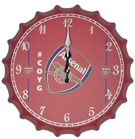 onestopbuys wall clock Retro Bottle Top Wall Clock 30cm Distressed Metal Look 30cm (Design: 17)