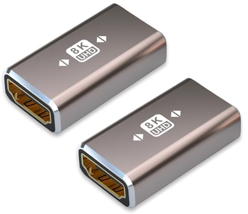 Lumitrex 2 Pièces Coupleur HDMI 2.1, Coupleur HDMI 8K Femelle vers Femelle, Adaptateur Compatible 8K@60Hz, 4K@120Hz UHD HDR eARC pour Ordinateur Portable PC Téléviseurs Moniteur Consoles de Jeux