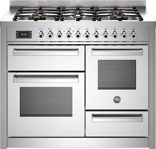 Bertazzoni Professional Series PRO116L3EXT 110cm wide Dual Fuel Range Cooker with Gas Hob - Stainless Steel - A Rated