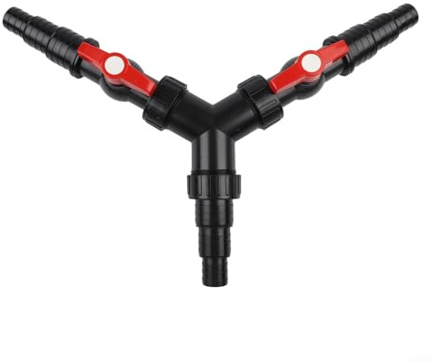 Water Distributor 3Way Valve Y Converter Adapter Made of ABS Material for Pond Pumps and Raceways with Leak Proof Plumbing Connection (CST-02F)