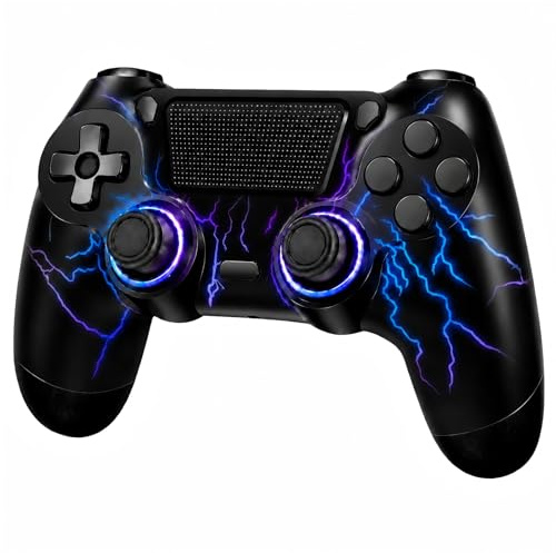 BJXOZ Wireless Controller per PS4 Controller, con Doppia Vibrazione, USB-C Porta, Sensore a 6 Assi, Touchpad e Jack Audio, Altoparlante, 1000 mAh, RGB, Gamepad Compatibile con PS4/Slim/Pro/PC
