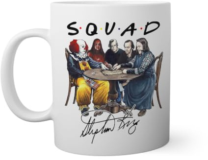 Squad horror movies inspired by stephen king book signature Tazza bianca | Boccale novità divertente tazze 330ml