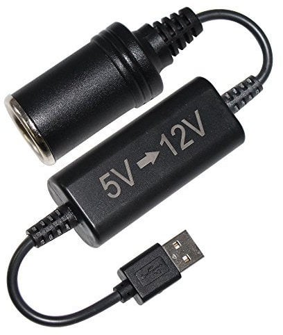 KC CABLE 5V USB A Male to 12V Car Cigarette Lighter Socket Female Step Up voltage Converter Cable, USB Charge port Converter Power From 5v to 12v for GPS, Dash cam