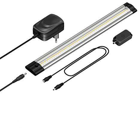 parlat LED Unterbau-Leuchte Siris mit Netzteil, Touch-Dimmer, flach, 30cm, 368lm, warm-weiß