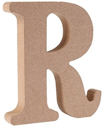 Gspirit Decorativo di Legno Lettere, Originale Colore 26 Alfabeto Legna Lettere per Nome Bambini Compleanno Festa Nozze Casa Decorazione e Camera da Letto, (R)