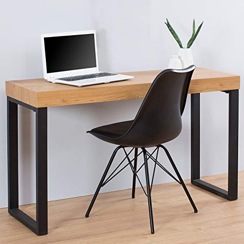 cagü Design Schreibtisch Vancouver Eiche & Eisengestell Schwarz 120cm x 40cm