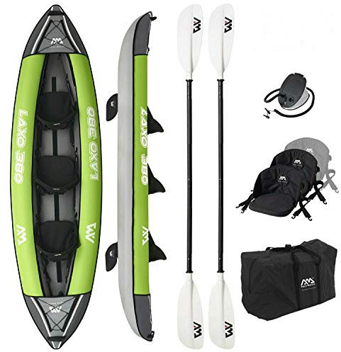 DEKO VERTRIEB BAYERN Luxus Kajak Set 380x95cm Laxo für 3 Personen aufblasbar Paddelboot NEU 2022