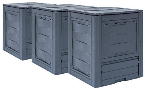 Ksodgun Garden composter 3 pcs. Thermo composter quick composter composter composter composter for garden gray 60 x 60 x 73 cm 780 L