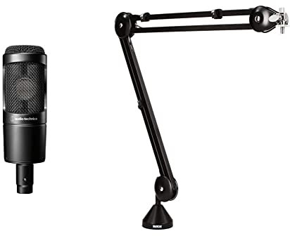 Audio-Technica 20 Series AT2035 Cardioid Condenser Side Address Microphone & RØDE PSA1 Swivel Mount Studio Microphone Boom Arm