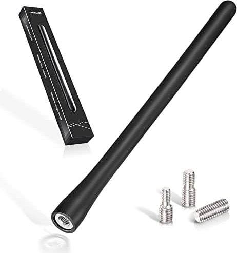 Bingfu Antenna Auto Corta Universale Amplificatore Autoradio DAB FM AM 19,5 cm Tetto Gomma da Cancellare Albero per Amplificata Tuning Radio Veicolo Camion SUV,Viti M4.0 M5.0 M6.0
