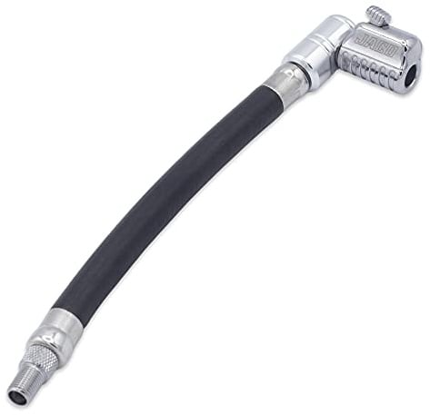 Jaco Lightning L2X Reifenfüller-Schlauchverlängerung, selbstverriegelnde Düse, patentierter Luftschlauch-Adapter für Reifenpumpen (offener Durchfluss)