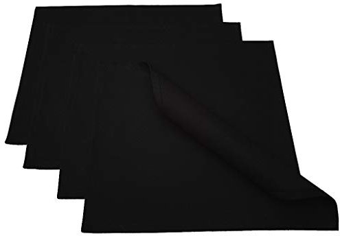 Lemos Home Hochwertiges Platzset Platzdeckchen 4 Stück aus 100% Baumwolle Kollektion Konzept, Farbe & Größe wählbar (Platzset 4er Set - 46x36cm, Schwarz)