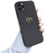 Newseego Kompatibel mit iPhone 11 Pro Max,Hülle,Frauen Mädchen Niedliche Gold Liebesherz Muster Weiche Flüssigsilikon Kleinen Herzen auf der Seite Stoßfeste Schutzhülle für iPhone 11 Pro Max-Schwarz
