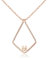 Clearine Porta Anelli Collana S925 Argento Lettera M Geometrica Rosa Oro Matrimonio/Ingegneria/Compleanno/Valentine's Day/Natale/Madre Regalo di Gioielli per Donne