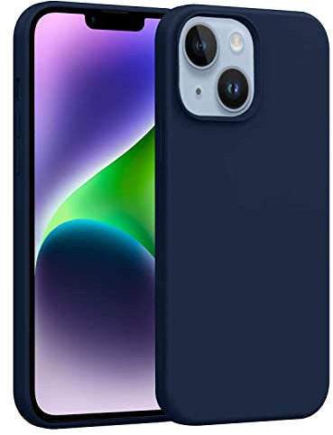 EKAM Shockproof Liquid Silicone Case Compatible with iPhone 13 6.1 inch, Microfiber Lining 3 Layer Hybrid Drop Protection Anti-Shock Cover Gel Rubber Case for iPhone 13 (Navy Blue)