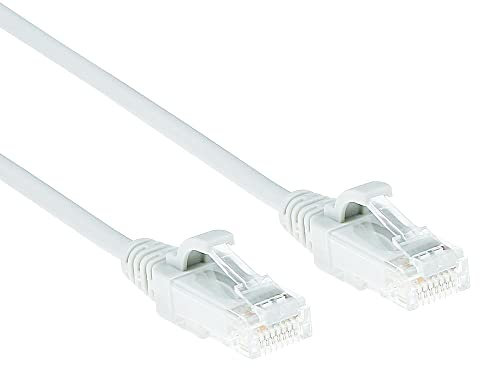 ACT CAT6 Netzwerkkabel, U/UTP LSZH LAN Kabel Dünn 3.8mm Slimline, Flexibles Snagless Ethernet Kabel mit RJ45 Stecker, für den Einsatz in Datenzentren, 1 Meter, Weiß – DC8901
