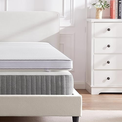 SHINERA Gel Matratzentopper 180x200cm Hart 2&3 - Memoryschaum Matratzen Topper 7cm Höhe - Gel Schaum Mattress Topper Orthopädische mit Matratzenbezug Waschbar - Boxspringbett Topper für Lattenrost