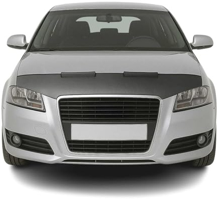 OMAC Haubenbra Halb für A3 8P 2008-2013 Vinyl Carbon | Steinschlagschutz, Carbon-Optik, fahrzeugspezifisches Design, Car Bonnet Bra