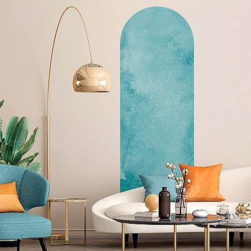 Ambiance Sticker Papier Peint intissé pré-encollé fresques géants - Arche Bleu Aquarelle - adhésif décorative - 90x30cm