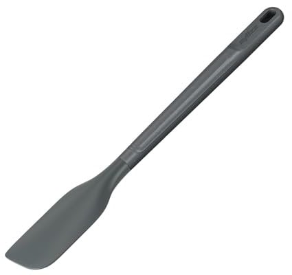 Zyliss Spatula Small, Sustainable Wheat Straw/Silicone, Kitchen Spatula for Cooking and Baking, Heat Resistant Silicone Head, Beluga Grey, 27.5cm x 3.5cm, Dishwasher Safe