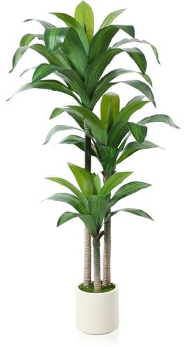 Kazeila Arbre Dragon Artificiel 150cm Fausse Plante en Pot Grande Plante Artificielle Interieur pour Maison Bureau Jardin Décoration(1Pack)