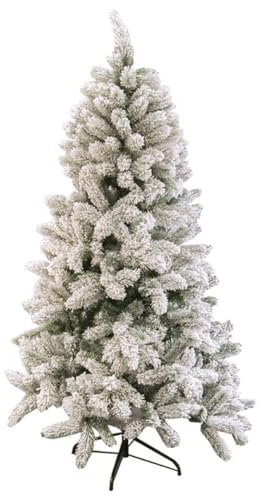 Albero di natale verde innevato bianco cm 240 con 749 cime slim salvaspazio folto pieno come in foto bellissimo