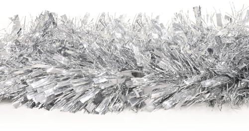 Christmas Tinsel Silver Extra Long 10m Xmas Tree Bannister Fireplace Colourful Holiday Decoration Party Prop Home Merry Décor Accessories