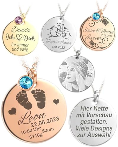 Topdesignshop Gioielli Regalo Collana con Nome Incisione Personalizzata 1 PEZZO Collana Donna in Acciaio Inox con Anteprima da Personalizzare