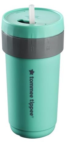 Tommee Tippee 3-in-1 Cup, Insulated Convertible Cup, 18 months+, 300ml, Teal, Toddler Trainer Tumbler, Leak-Proof Straw, Travel-Friendly Lockable Lid