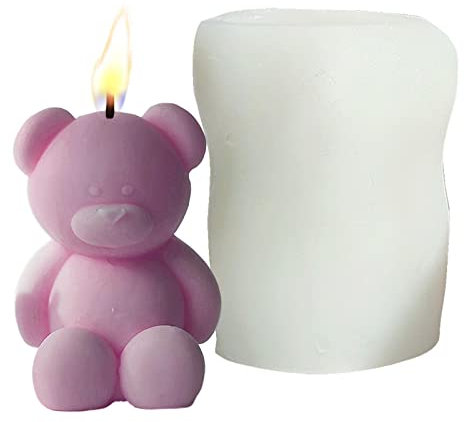 Bär Kerzenform Bären Silikonform Kerzenform - Kerzensilikonform Gießformen, Silikonform Bär Eisform, Silikon Form Für Kerzenformen Kerze Zum Valentinstag Fondant Schokolade Gips Ton Basteln