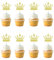Arthsdite 24 Pcs Princess Crown Cupcake Toppers Princess Cake Pick Decorations for Wedding Girl Birthday Baby Shower Party Decorations - Gold Glitter