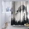 YISURE Rideau de Douche 200 x 220 cm, Motif de forêt Paysage Naturel Montagne forêt de Nuages pour Baignoire en Textile, Lavable avec 12 œillets en métal, Largeur 200 x Hauteur 220
