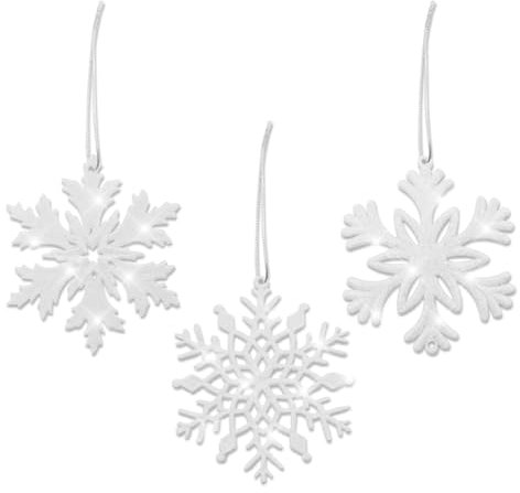 DERBWAY Weihnachtsschneeflocken Anhänger,9 Stück für die Weihnachtsbaumdekoration, hängende 3D Schneeflocken Ornamente für die Weihnachts Winter Party Dekoration