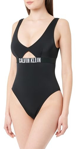 Calvin Klein Donna Costume da Bagno One Piece Schiena Scoperta, Nero (Pvh Black), S