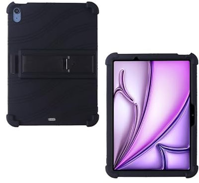 ORANXIN Coque pour iPad Air 11 2024 - Silicone Antichoc Réglable Support Coque Souple Caoutchouc Protecteur Housses Etuis pour ipad Air 11 2024 Modèle A2902 / A2899 / A2900 Tablette 11 Pouce