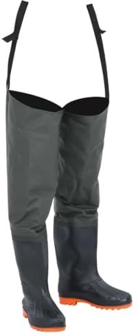 vidaXL Watstiefel, Hüftstiefel für Angler Landwirte, Anglerstiefel Wasserfest Verstellbar, Fischerstiefel Wathose, Dunkelgrün Gr. 43