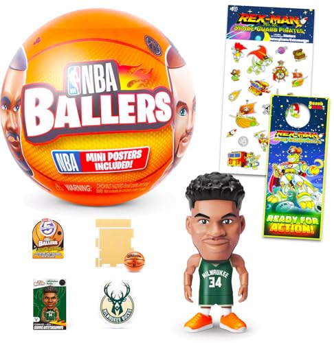 ZURU NBA Ballers Basketballspieler Minifiguren Mystery Set - Bundle mit Überraschungs-Mini-Basketball-Stars-Figuren plus Aufklebern, mehr | Sammelfiguren NBA Athlete