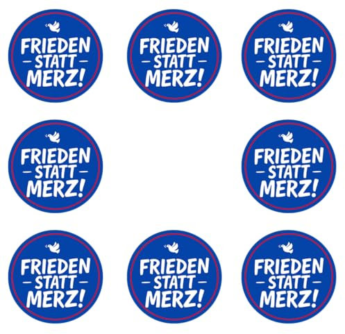 Sammys Shirt Store 24 Stück Aufkleber 4cm rund Frieden statt Merz CDU Kriegstreiber Sticker Sparpack gut haftend Aktiv Werden 5 cm