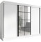 A&J MöbelLand Schwebetürenschrank ORAVELLE Kleiderschrank 3-türig mit Schubladen, und Spiegel, Garderobe 200 cm (Weiß)
