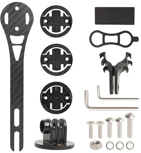 Wenbones Supporto Integrato Ciclocomputer, Supporto Computer da Manubrio Fibre de carbone per Computer da Ciclismo per Bici per Garmin Edge, TOREAD.X, Cateye, Bryton, Blackbird