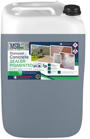 Pattern Imprinted Concrete Driveway Sealer, Grey, 10 lt | Clear or Black Available, Sealant, Gloss Wet Look