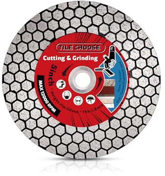 Feinsteinzeug Diamantscheibe 125mm x M14,Diamanttrennscheibe Schleifklinge Schneiden und Schleifen für Granit,Marmor,Quarz,Keramikfliesen