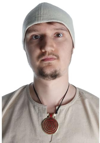 HEMAD Wikinger-Kappe Birka-Mütze Wollfilz Modell: Fafnir, Beige, XXL