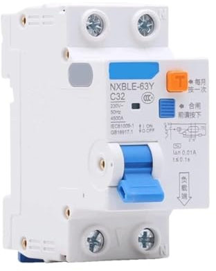 HYRTEFBN NXBLE-63Y 6A 10A 16A 32A 63A 10MA 0.01A 1P+N 230V Disjoncteur différentiel Protection Contre Les surintensités Protection Contre Les fuites(63A)