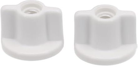 2 Pieces Bathroom Toilet Seat Mounting Hardware Kit Back Nuts For Bottom Installation Replacement Parts Plastic Screw Fixings 6MM Thread White
